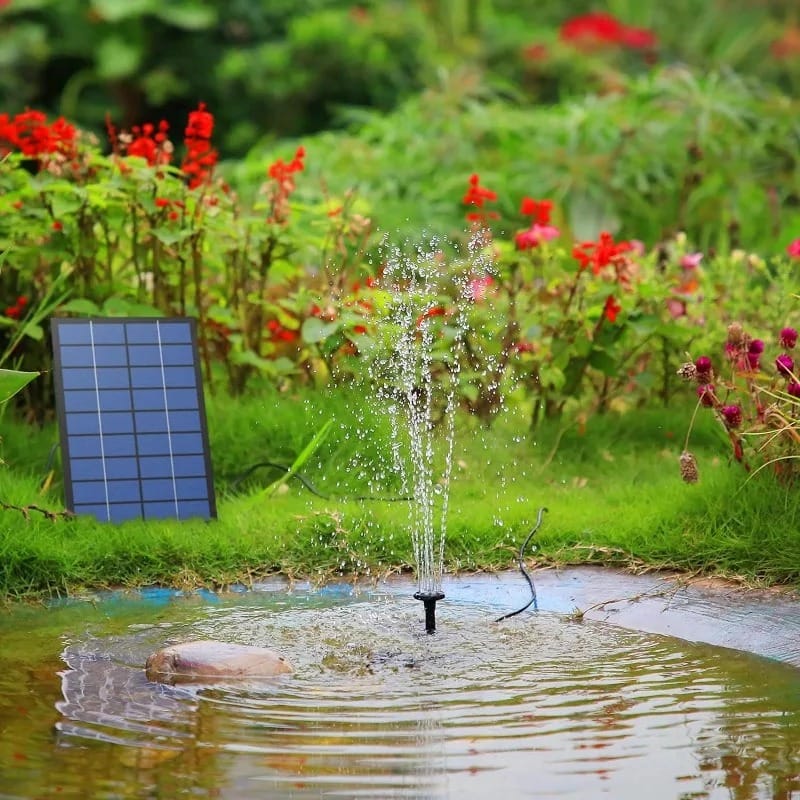SunSplit 2.5W Solar Fountain Pump Kit – Split Panel Water Feature with 6 Nozzles & 4ft Tubing for Garden & Pond