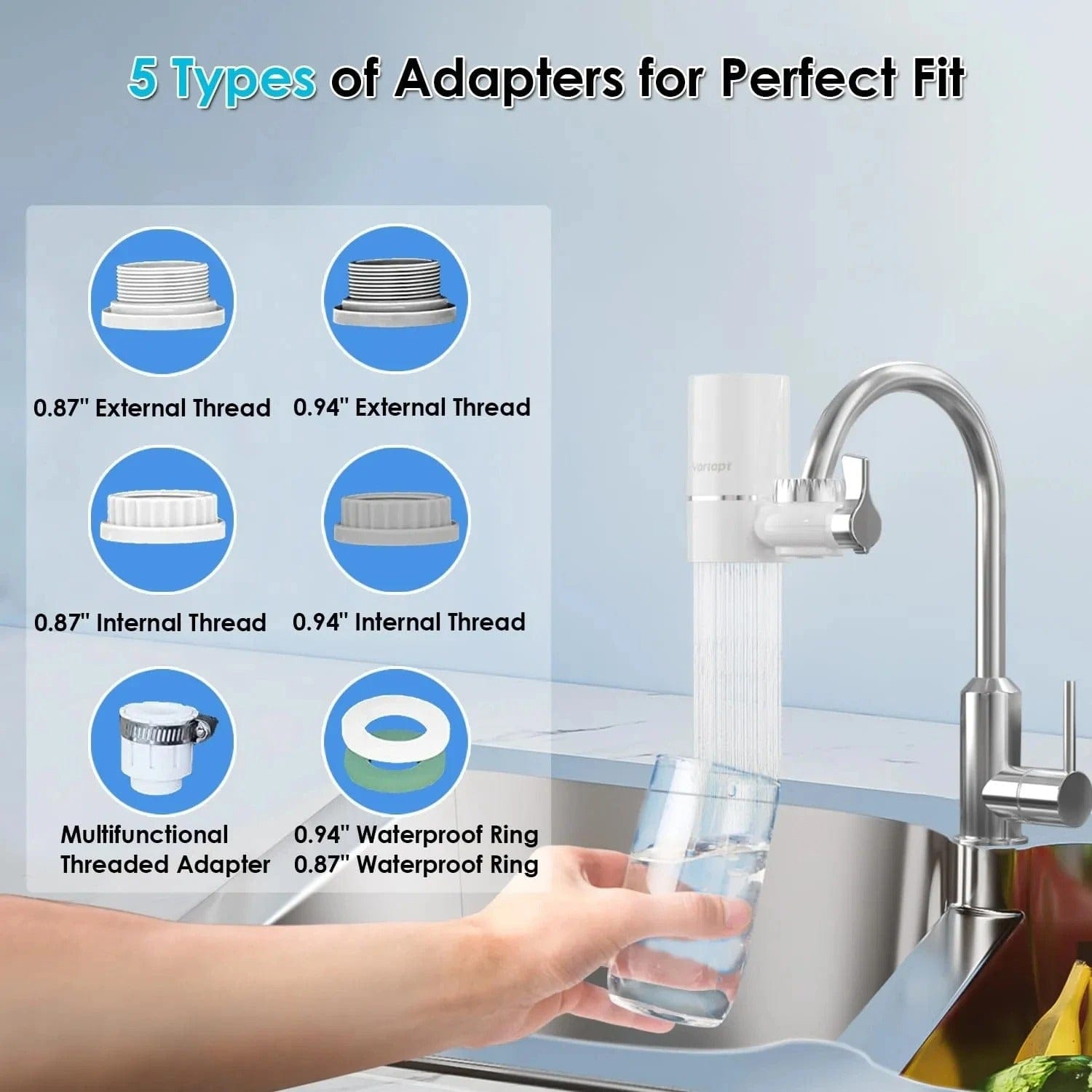 5-Stage Faucet Water Filter Purifier for Kitchen Home Use