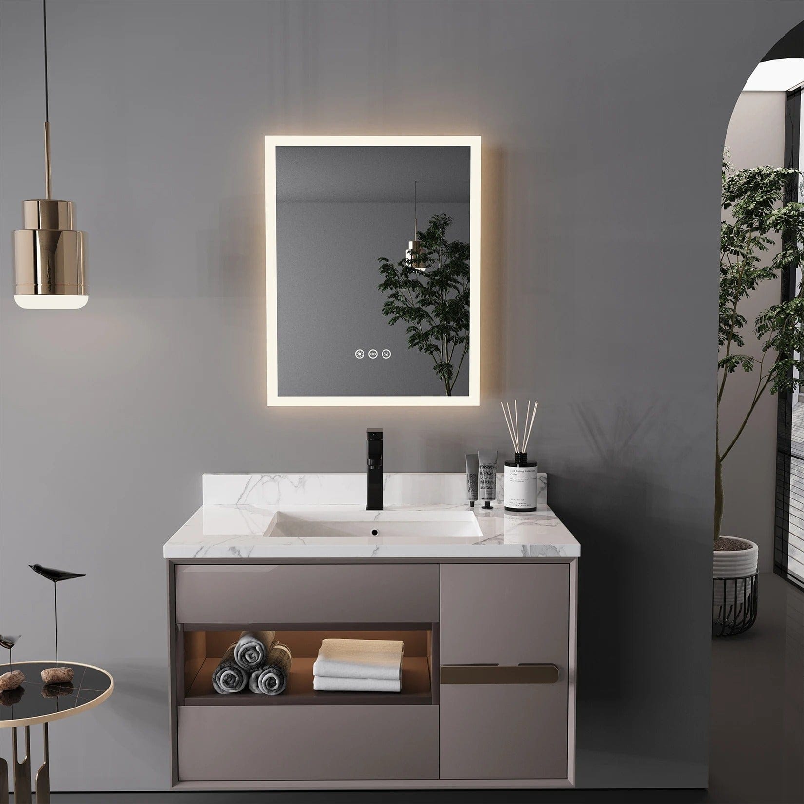 16x20 LED Lighted Bathroom Mirror with Anti-Fog Feature