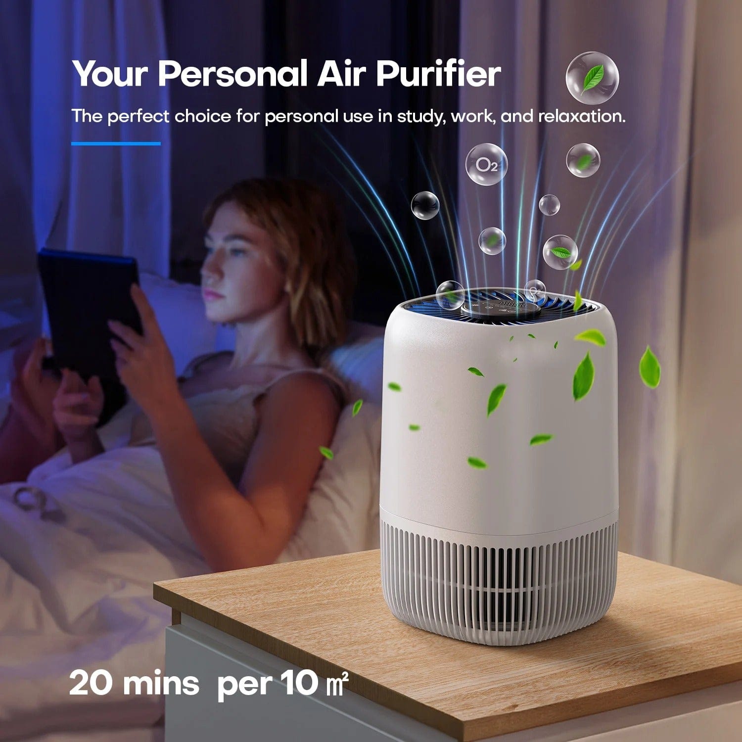 Hepa Air Purifier for Bedroom with Timer and Fragrance
