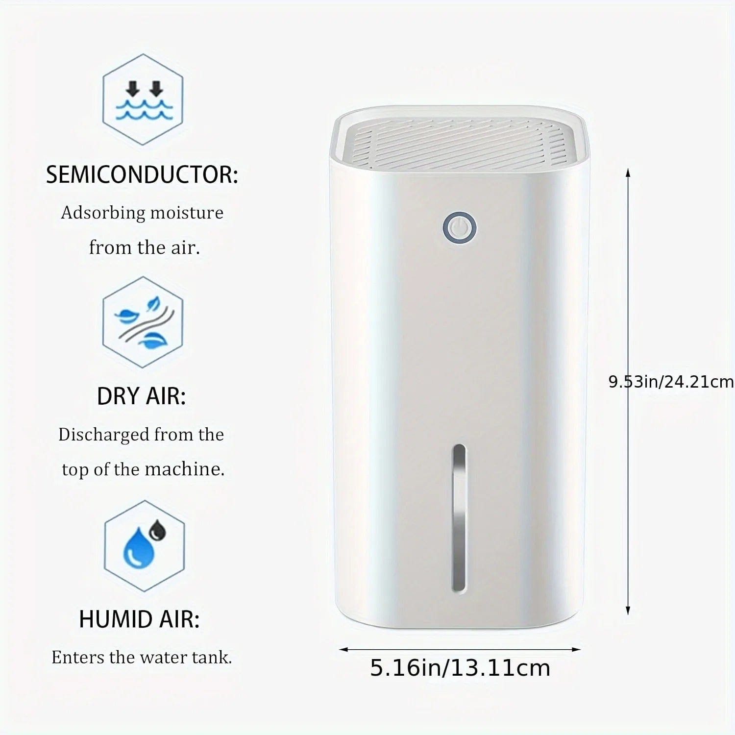 Portable 850ml Dehumidifier with Auto-Off Humidity Control Filter