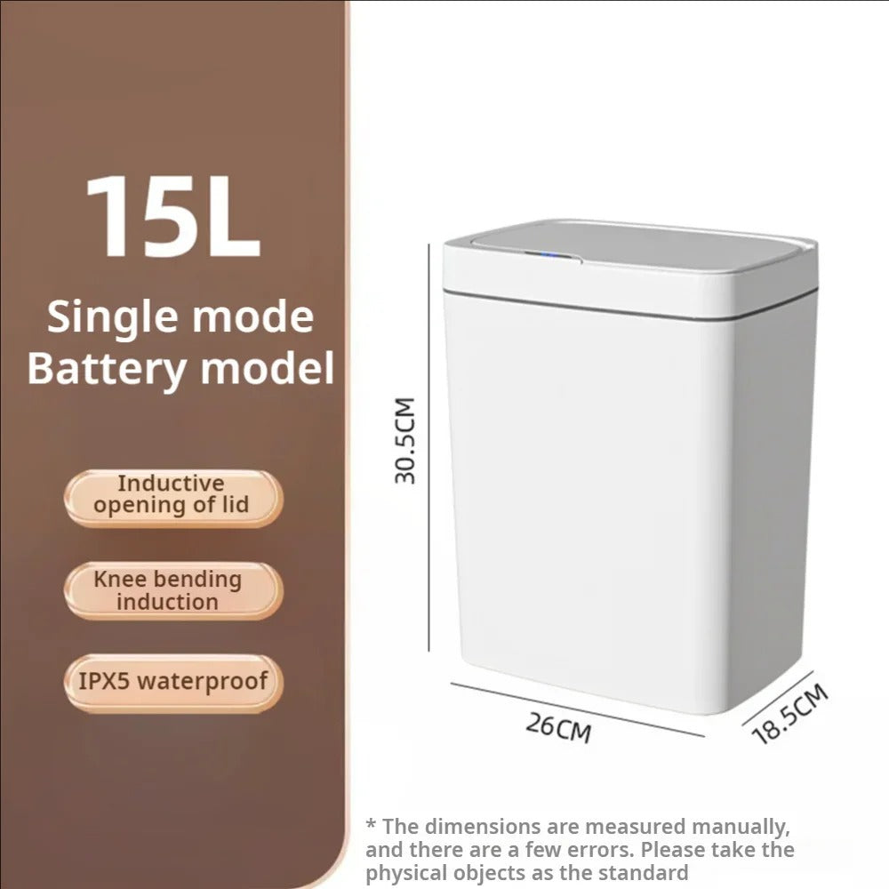 15L Smart Automatic Trash Can with Touchless Sensor Lid