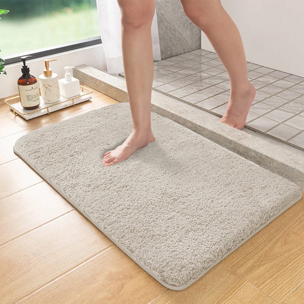Long Pile Absorbent Bathroom Mat