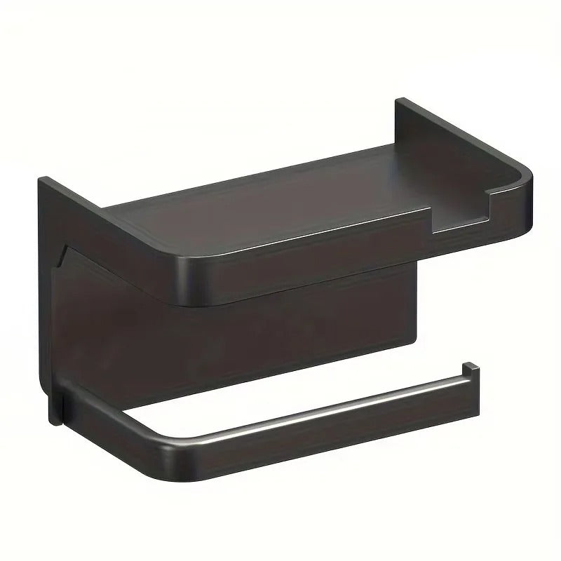SpaceSaver Toilet Paper Holder with Perforated Storage Rack
