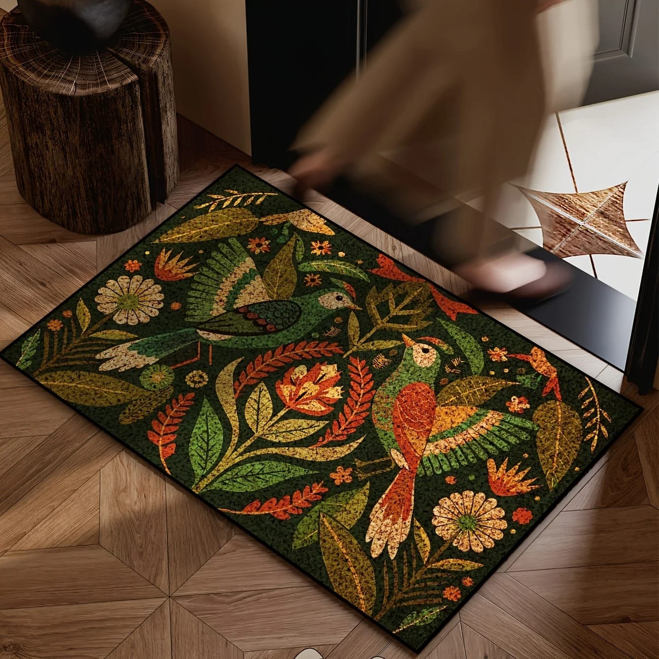 Floral Entryway Floor Mat