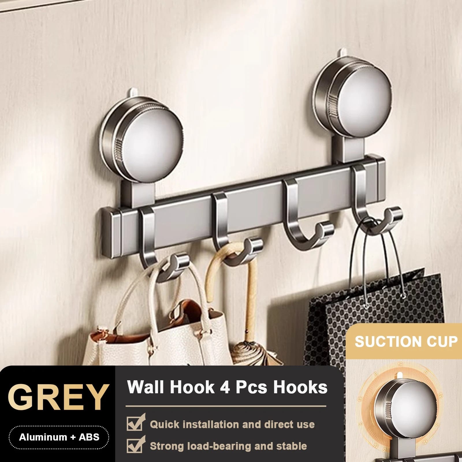 Suction Cup Hooks Heavy-Duty Bathroom & Kitchen Wall Hangers