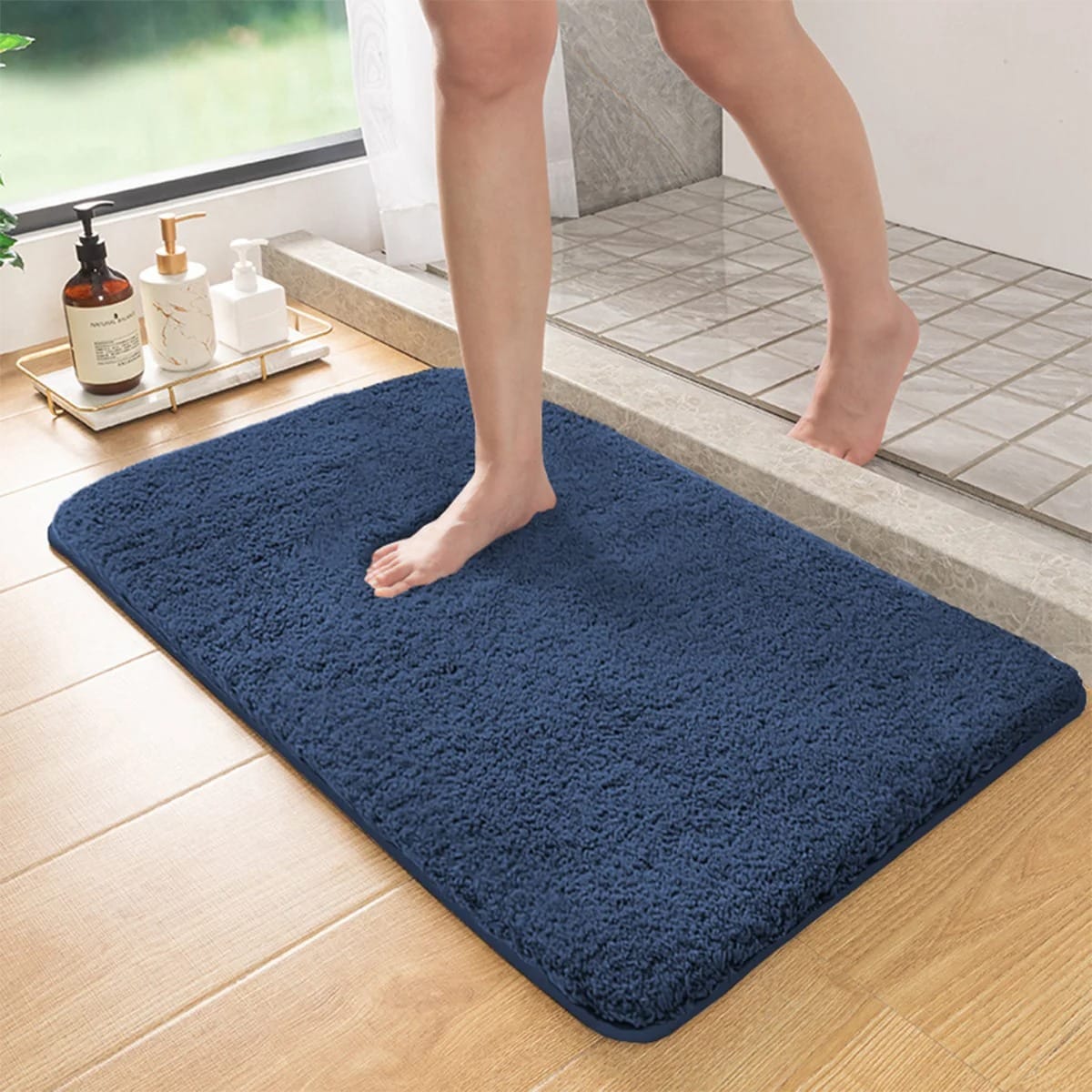 Long Pile Absorbent Bathroom Mat