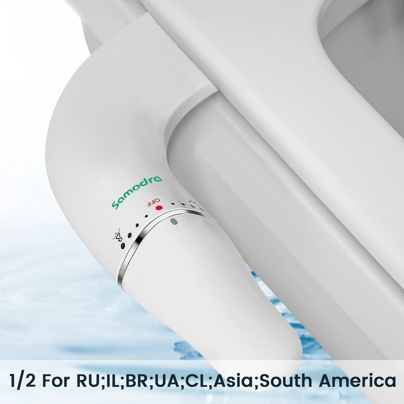 Ultra Slim Toilet Bidet Attachment with Dual Nozzle Control