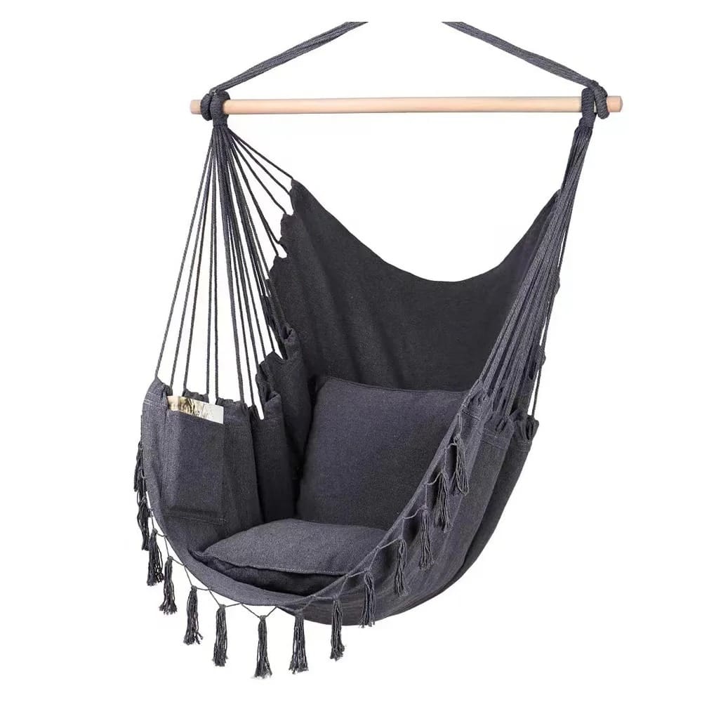 Macramé Hanging Chair with Cushions