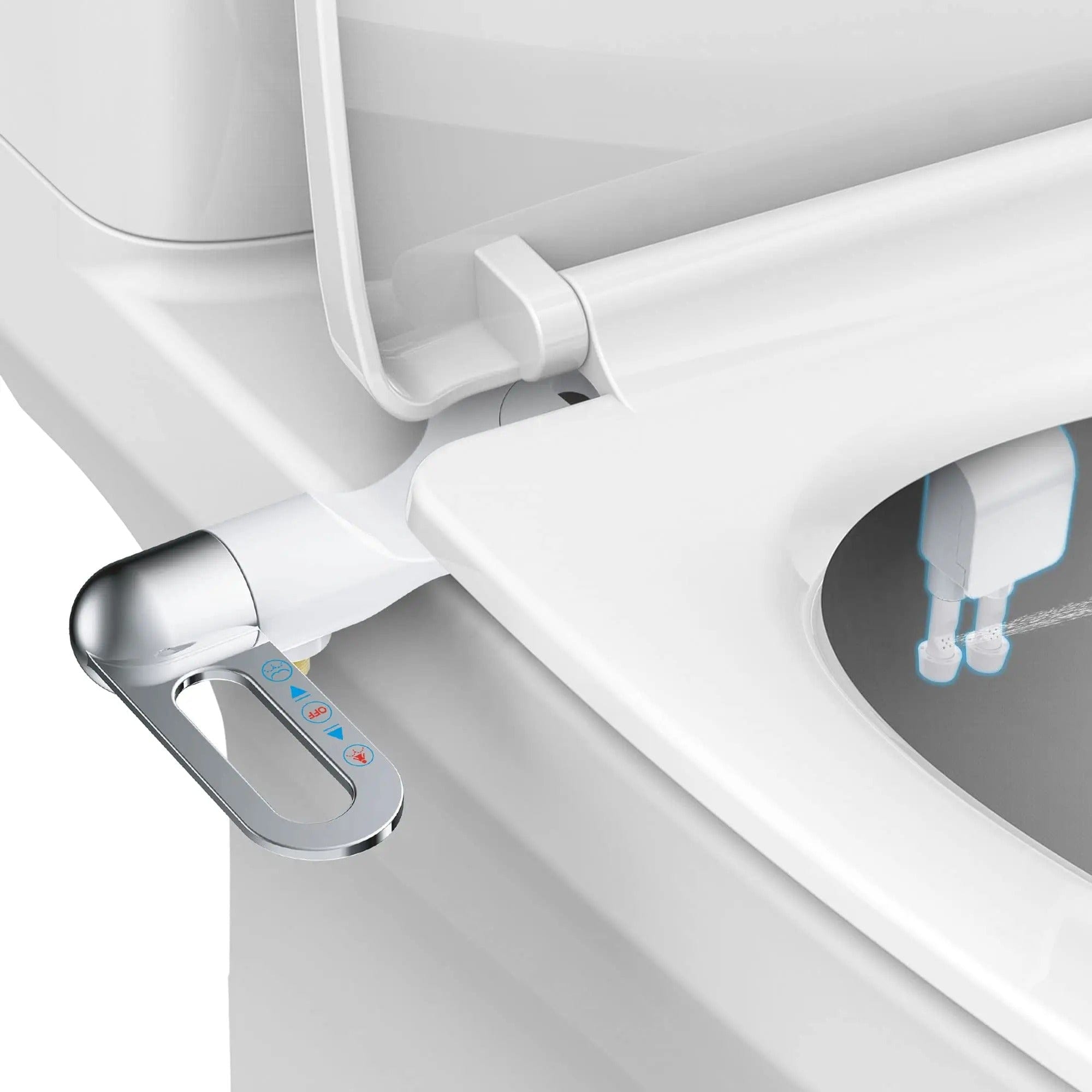 Ultra-Slim Bidet Toilet Attachment with Dual Nozzle Control