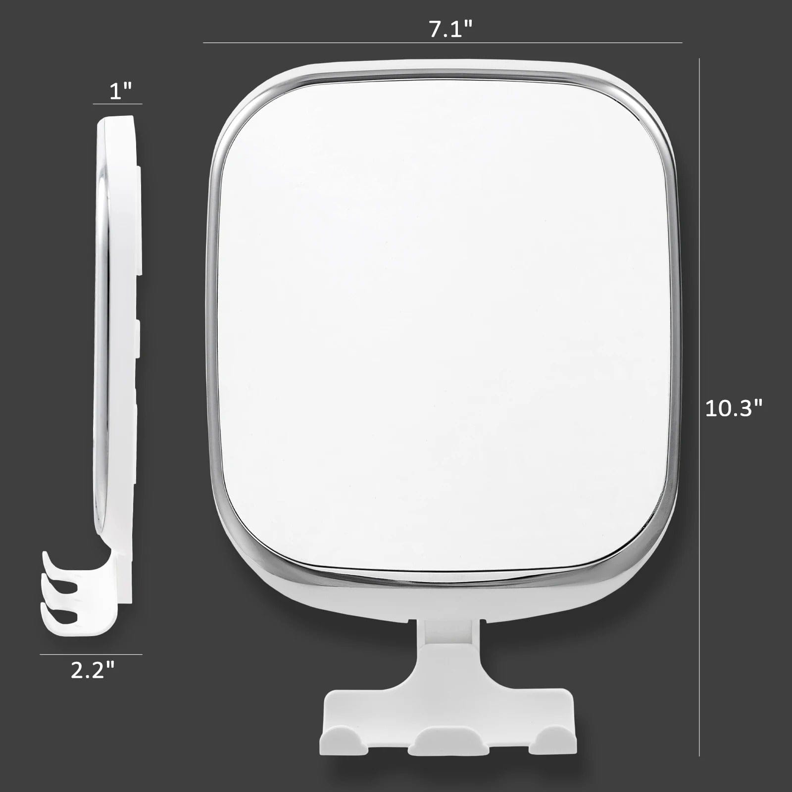 Round Fogless Shower Mirror with Suction Cup and Holder