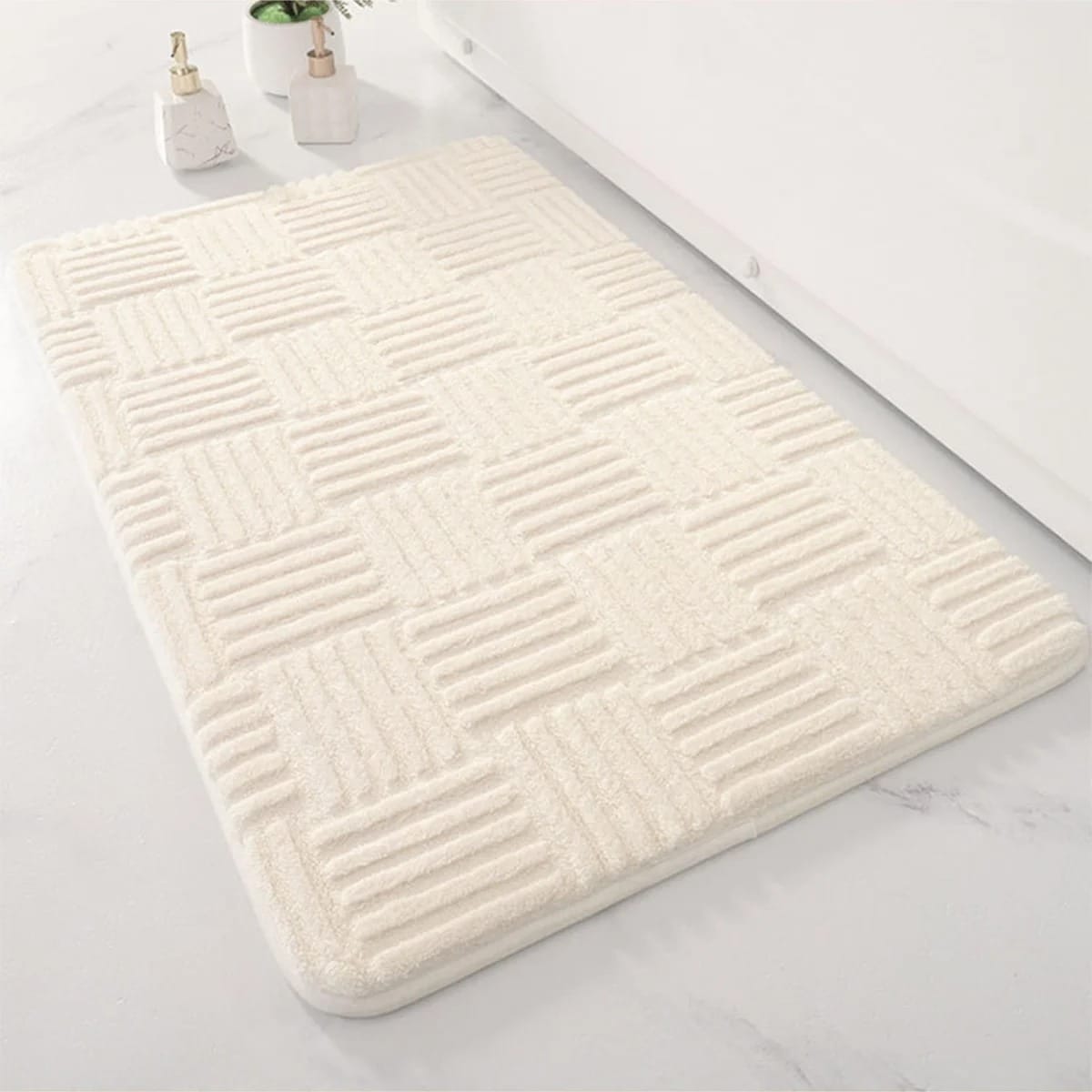 Thick Absorbent Striped Bathroom Mat