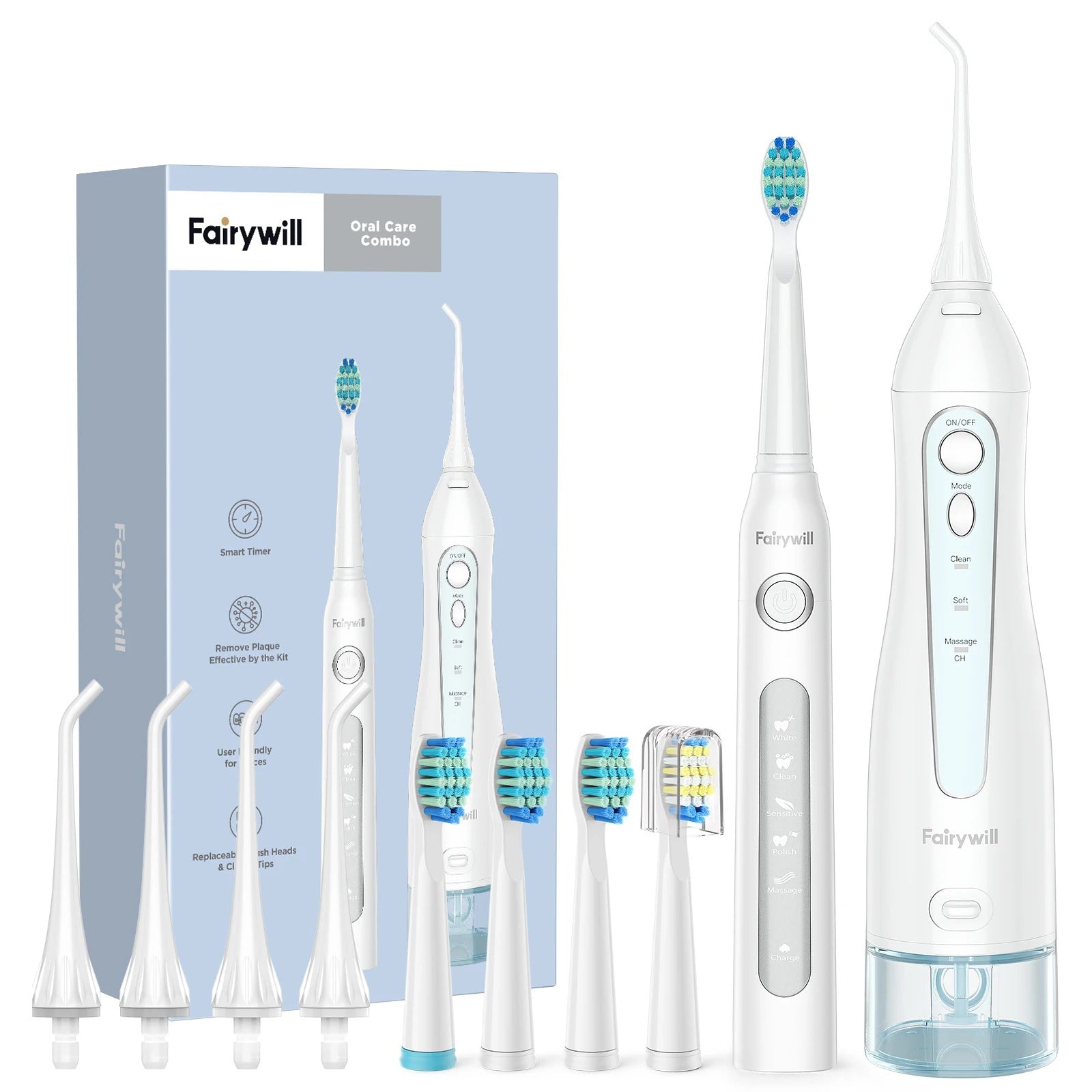 Fairywill Portable Water Flosser and Electric Toothbrush Set