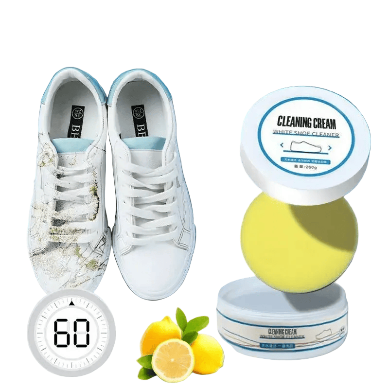 PureStep 100g White Shoes Cleaner – All-Purpose Sneaker Cleansing Cream (Water-Free Stain Remover)
